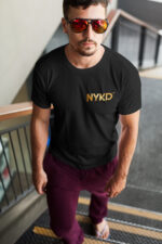 NYKD T Shirt Black and Gold - NYKD Logo - Image 2